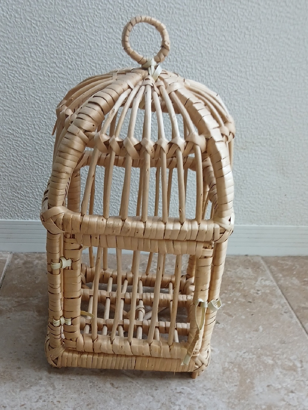 Natural Rattan Decorative Bird Basket with Handle